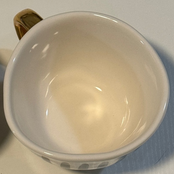 Set of 2 The Old Pottery Company Coffee Tea Mug Hand Painted Black/Gold Lines - Picture 7 of 8